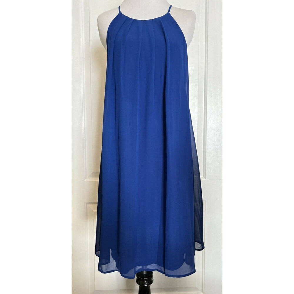 LUSH Los Angeles Boutique Cobalt Blue High Neck Sleeveless Shift Dress NEW XL
